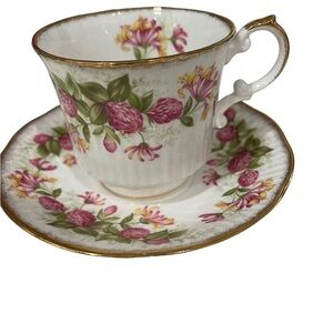 Royal Dover Teacup and Saucer, bone China, made in England.